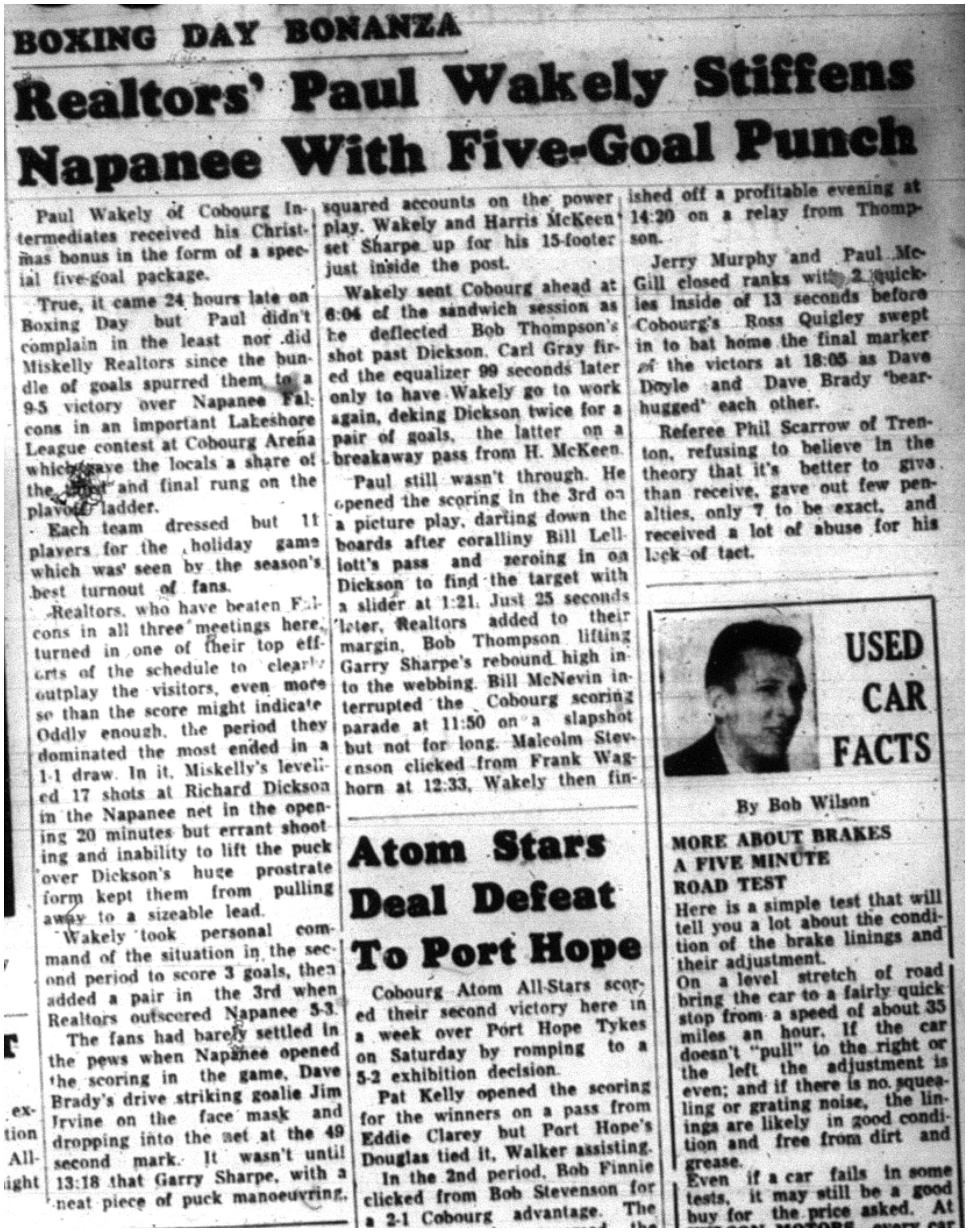 1964-01-01 Hockey -Intermediates vs. Napanee -Paul Wakely