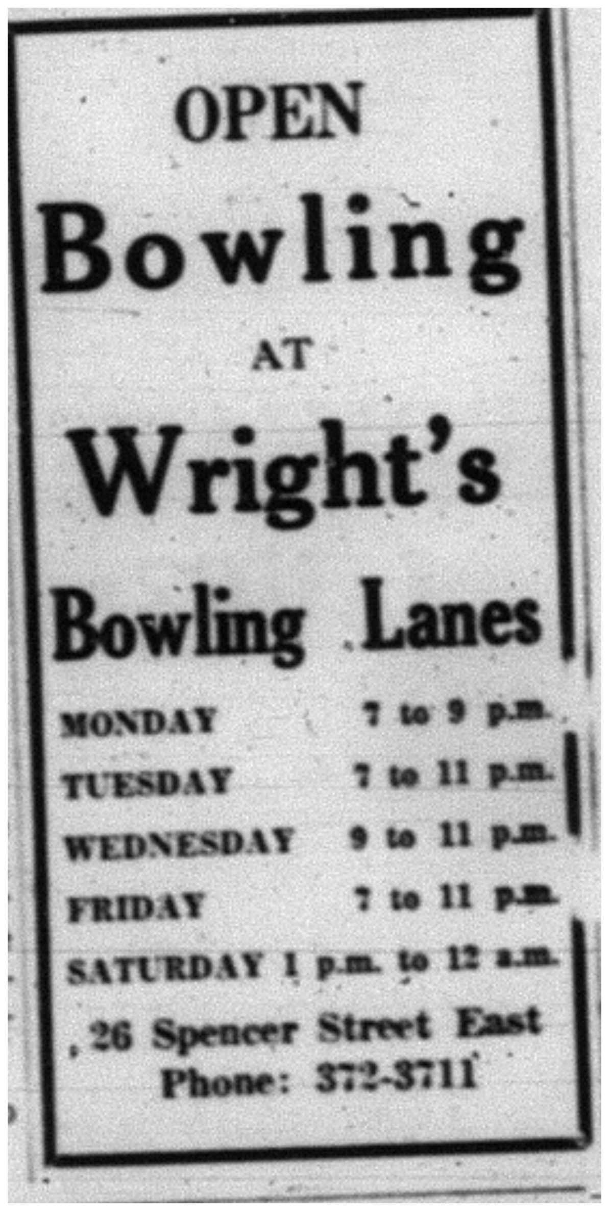 1964-01-15 Bowling -Wrights Bowling Lanes