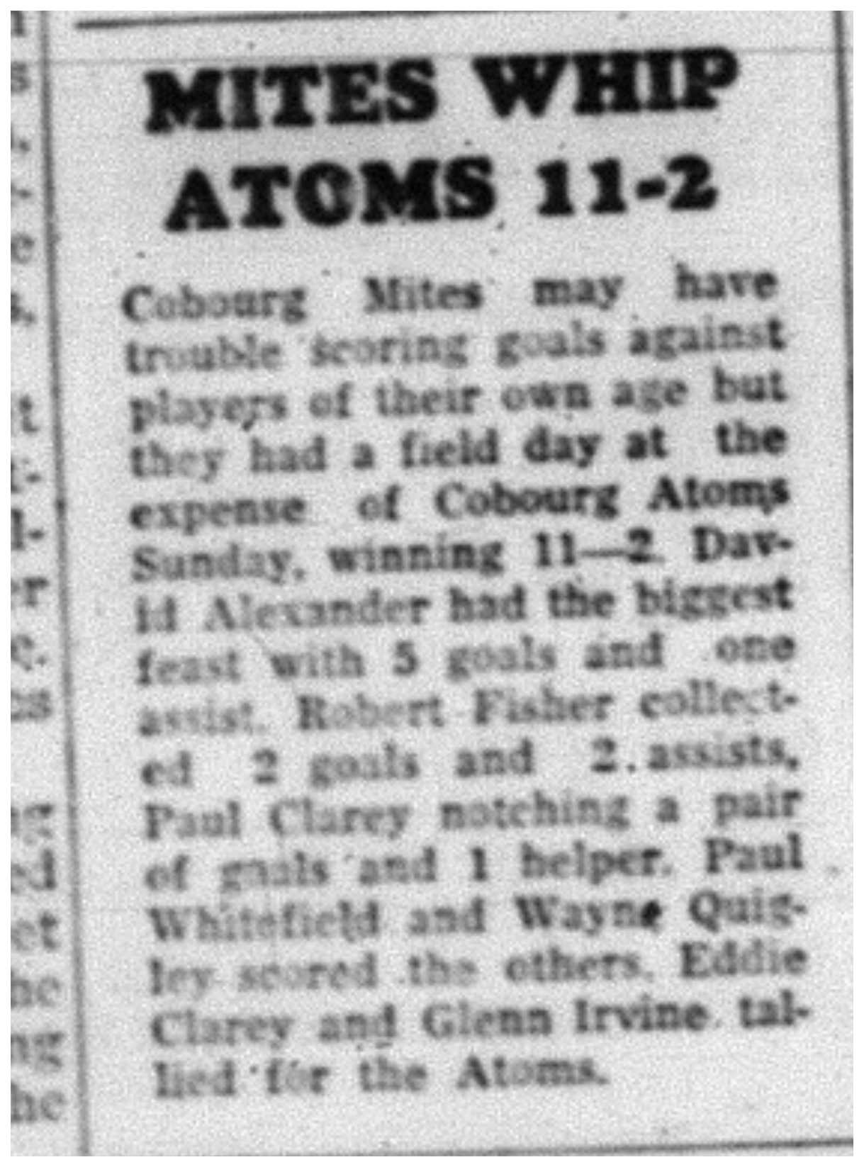 1964-01-22 Hockey -Atoms vs. Mites