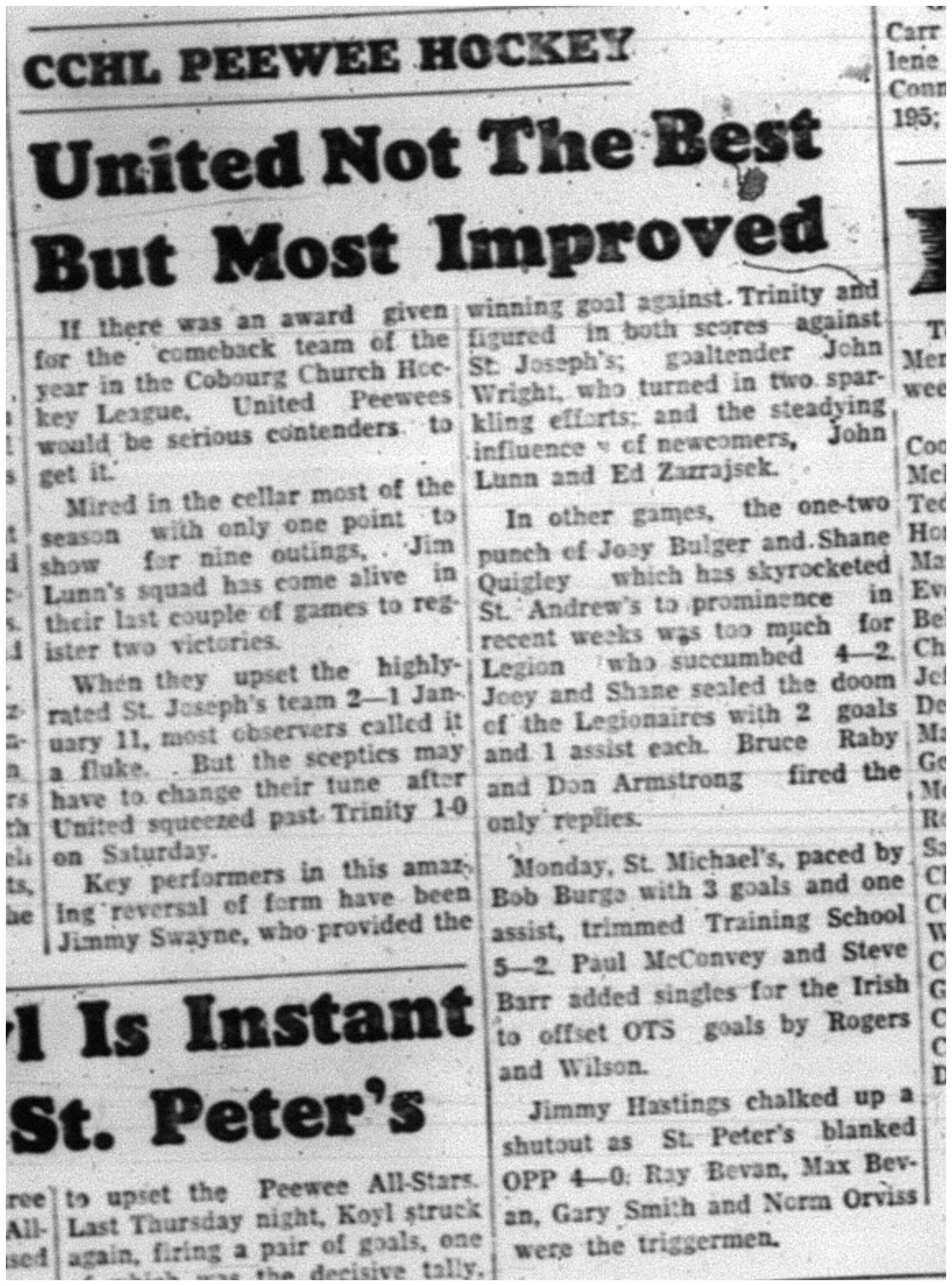 1964-01-22 Hockey -CCHL -United Peewees