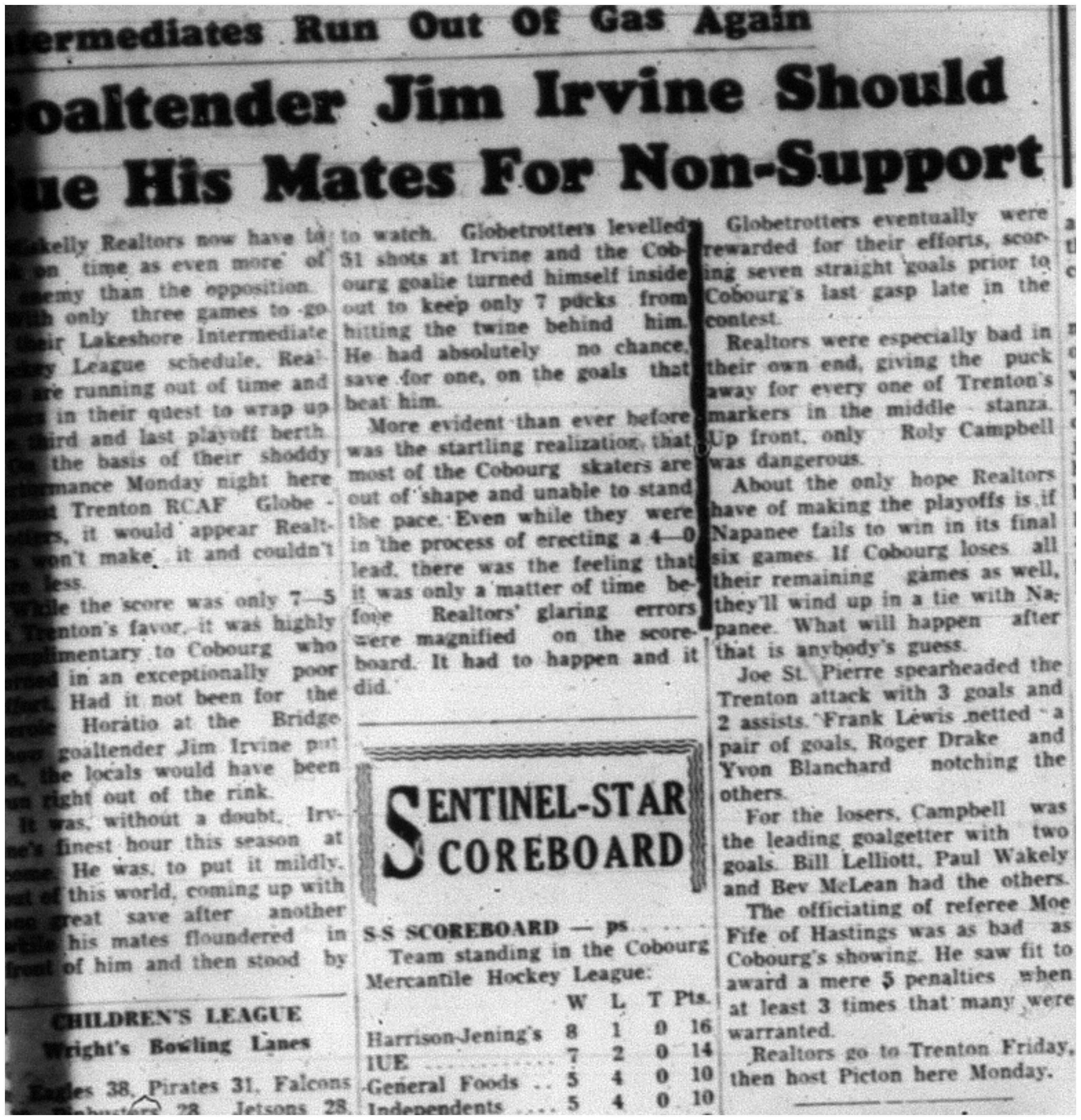 1964-01-22 Hockey -Lackshore Intermediates vs. Trenton