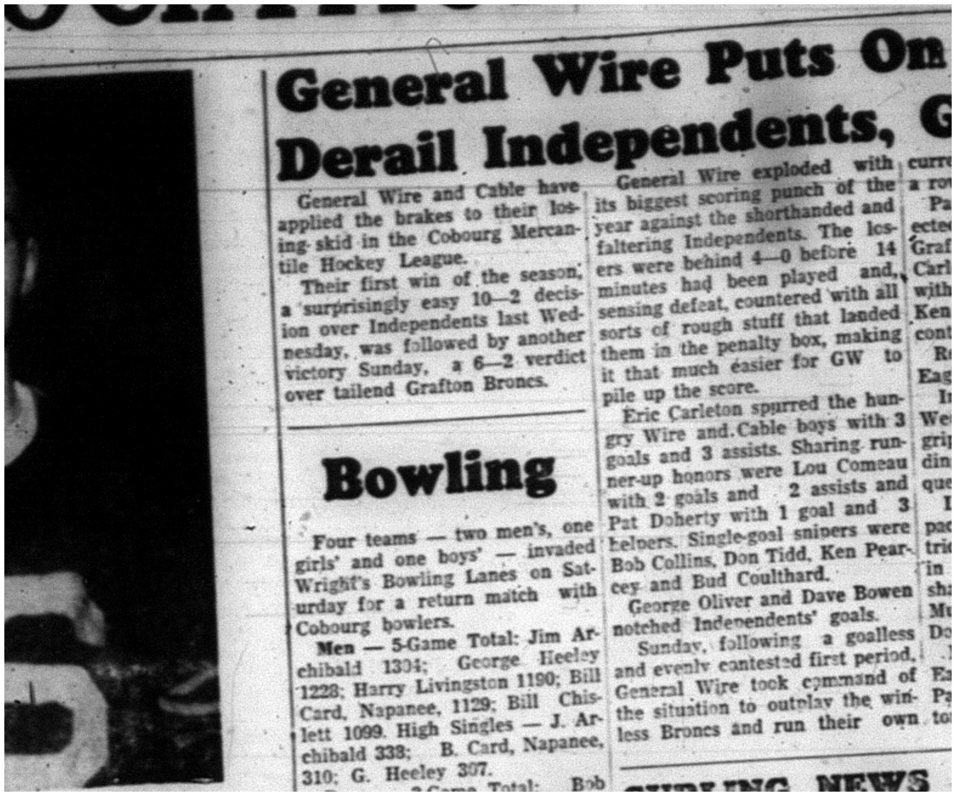 1964-01-22 Hockey -Mercantile Hockey league -General Wire