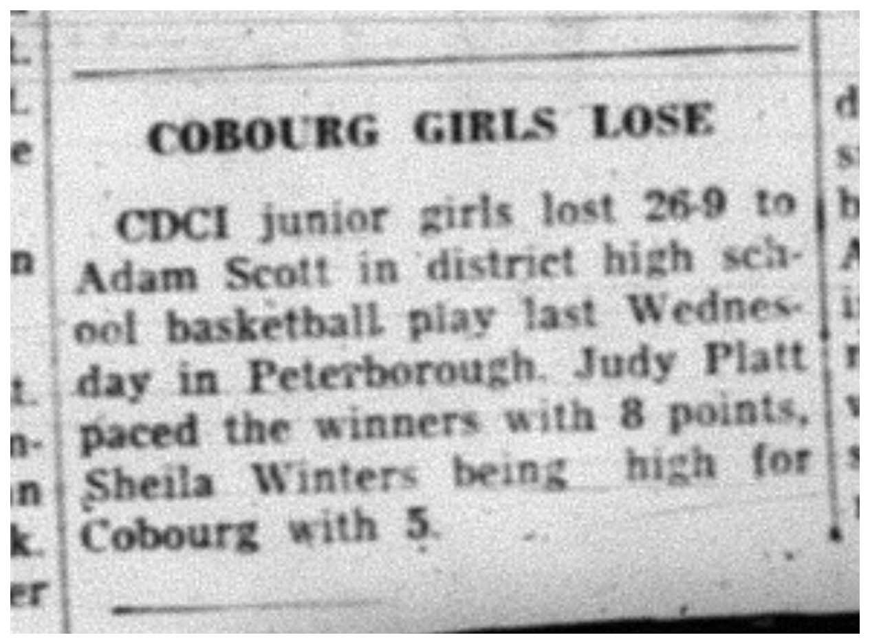 1964-01-22 School -Basketball -CDCI junior girls vs. Adam Scott