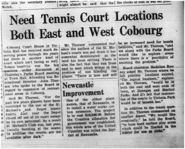 1964-01-22 Tennis -Tennis court locations