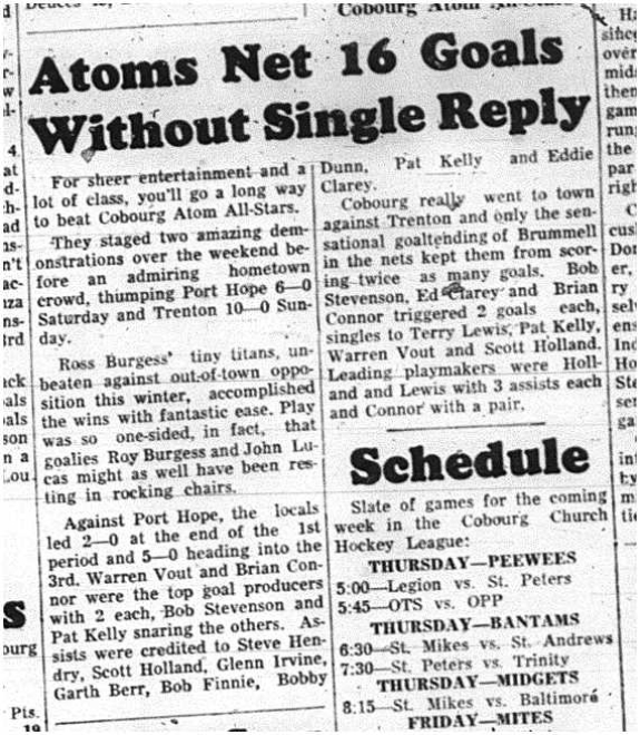 1964-01-29 Hockey -Atom All-Stars -Port Hope -Trenton