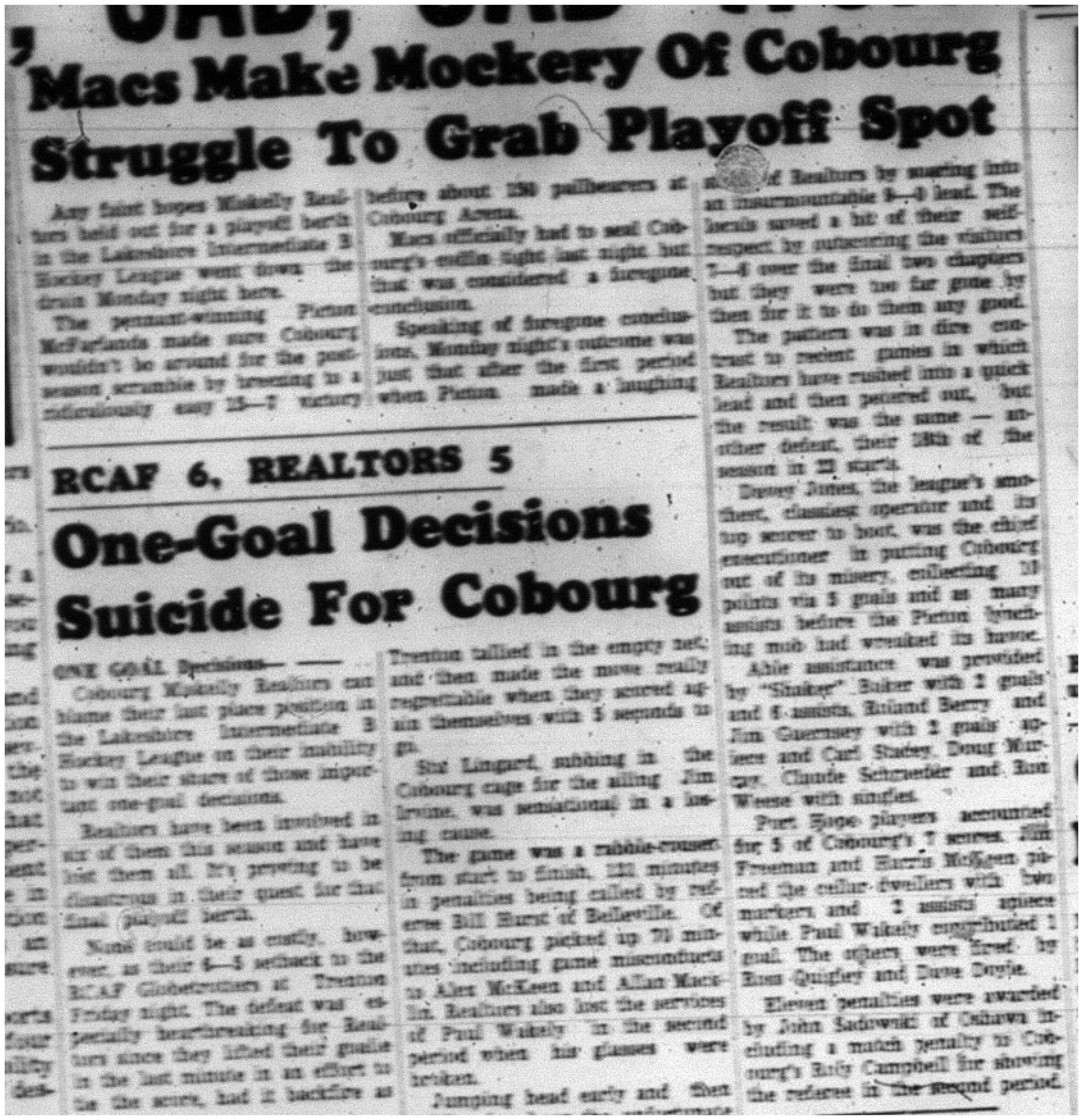1964-01-29 Hockey -Lakeshore Intermediate league
