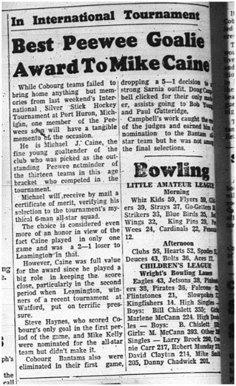 1964-02-05 Hockey -Peewees -Silver Stick Tournament -Mike Caine