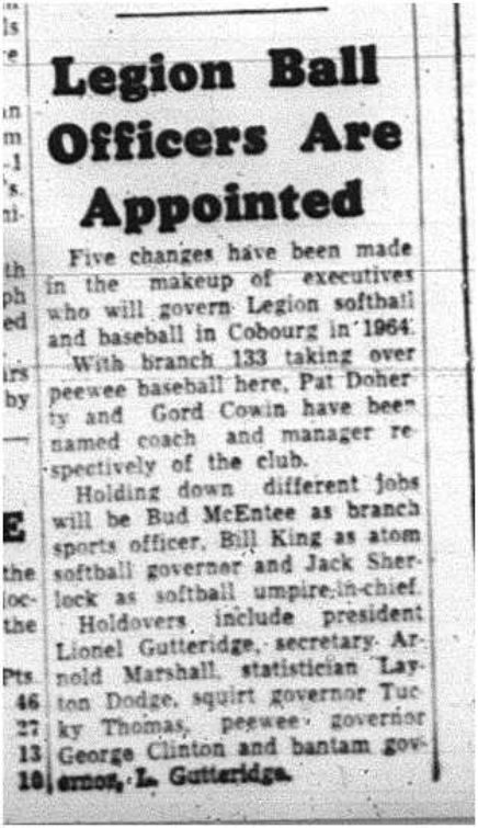 1964-02-12 Baseball - Softball -Changes to executives