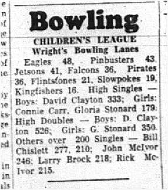 1964-02-12 Bowling -Childrens league