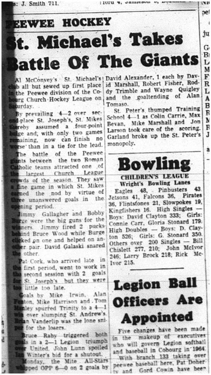 1964-02-12 Hockey -CCHL -St. Michaels