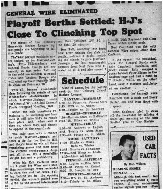 1964-02-12 Hockey -Cobourg Mercantile league -Playoffs