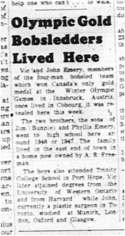 1964-02-12 Sports -Bobsled -Vic Emery -John Emery -Olympic Gold medalist