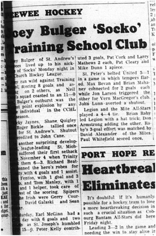 1964-02-19 Hockey -CCHL -Joey Bulger -St. Andrews