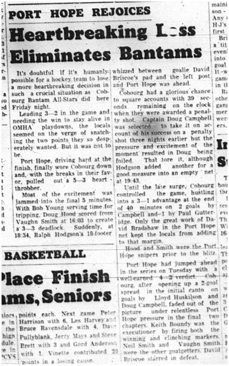 1964-02-19 Hockey -Cobourg Bantam All-Stars vs Port Hope -OMHA playdowns