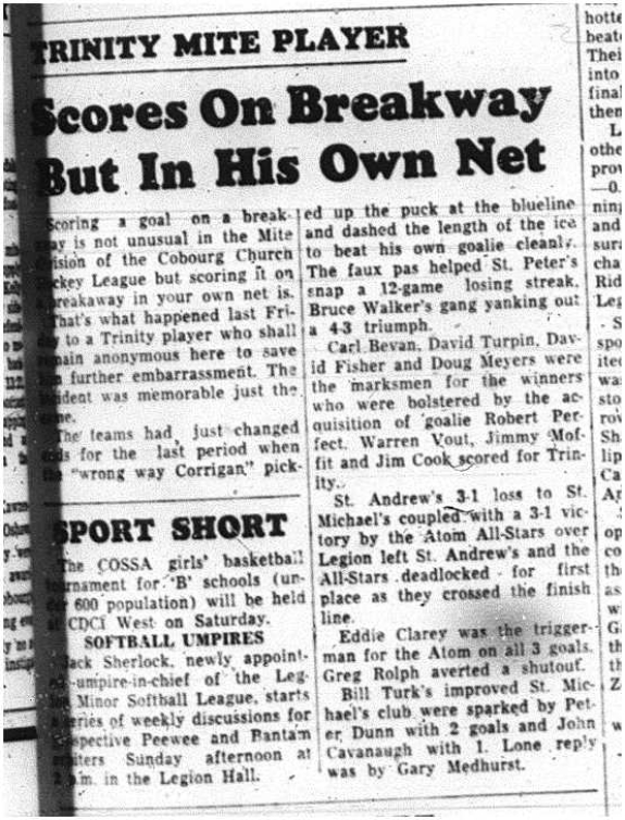 1964-02-26 Hockey -CCHL -Trinity Mite player