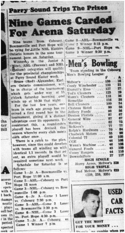 1964-03-04 Hockey -Little NHL Eastern Ontario honors -Schedule