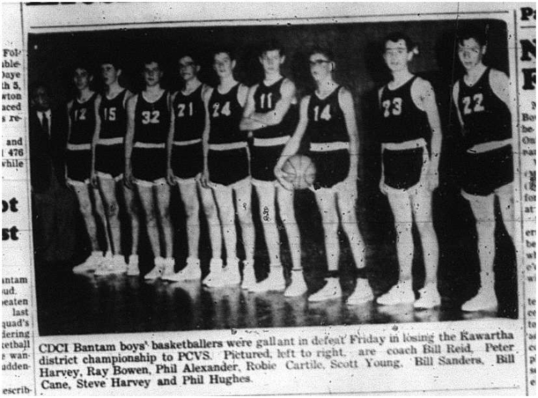 1964-03-04 School -Basketball -CDCI Bantam Boys -Kawartha District Championship