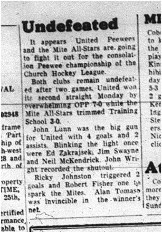 1964-03-11 Hockey -United Peewees vs. Mite All-Stars -CCHL