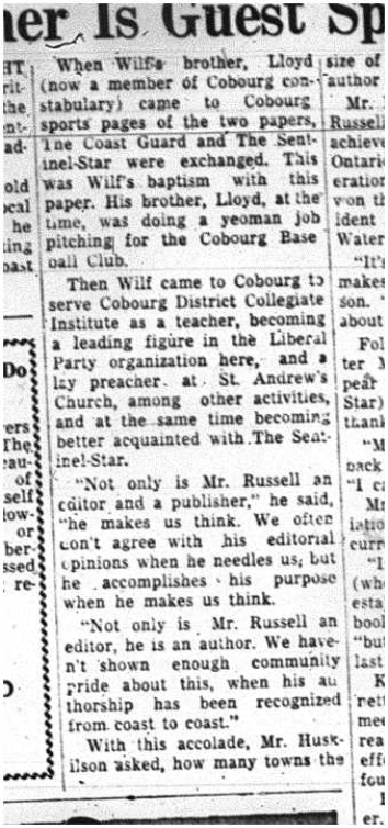 1964-03-18 Baseball -Cobourg Baseball Club