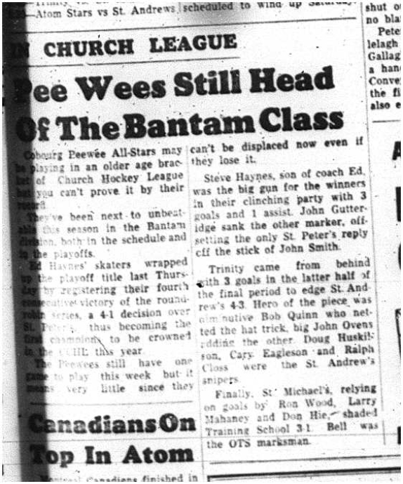 1964-03-25 Hockey -CCHL -Cobourg Peewee All-Stars