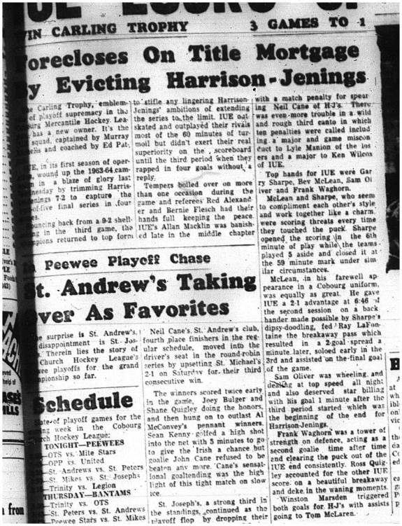1964-03-25 Hockey -CCHL -Peewee Playoffs