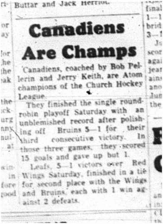 1964-04-01 Hockey -CCHL -Canadiens