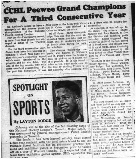 1964-04-01 Hockey -CCHL Peewee