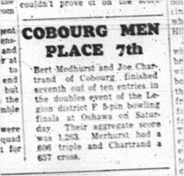1964-04-08 Bowling -Bert Medhurst -Joe Chartrand -Doubles event