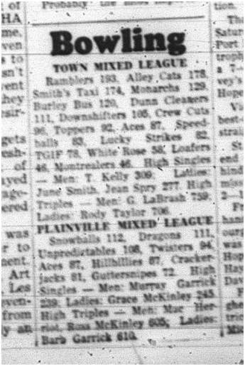 1964-04-08 Bowling -Town Mixed League -Plainville Mixed League