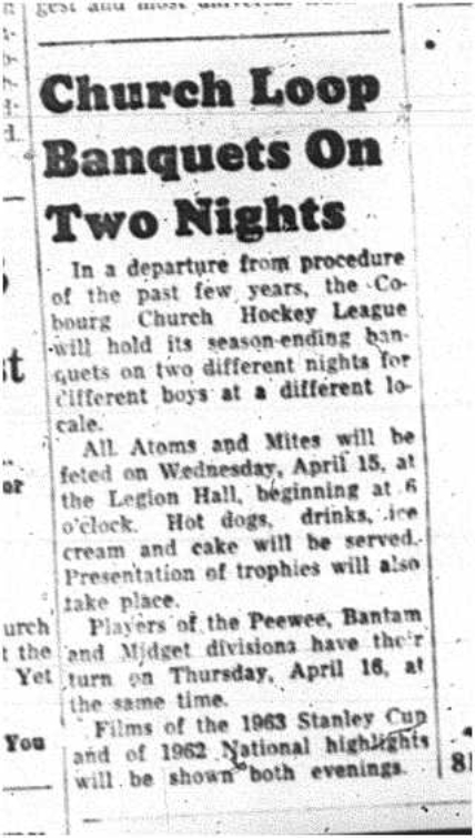 1964-04-08 Hockey -CCHL -Banquet