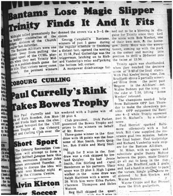 1964-04-08 Hockey -CCHL -Bantam All-Stars Vs. Trinity Midgets