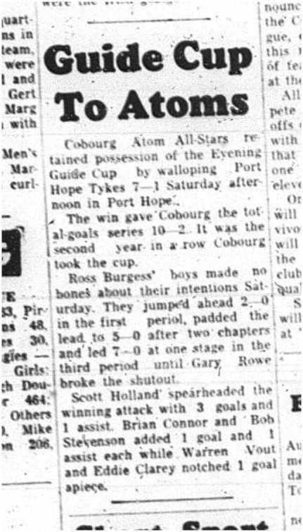 1964-04-08 Hockey -Cobourg Atom All-Stars Vs. Port Hope Tykes
