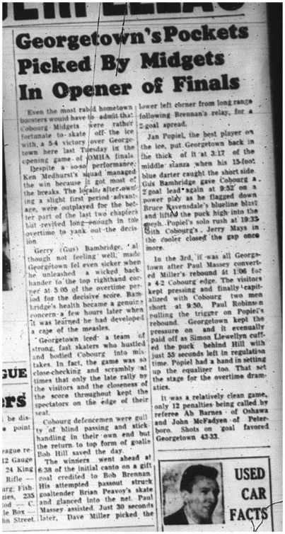 1964-04-08 Hockey -Cobourg Midgets Vs. Georgetown -OMHA finals