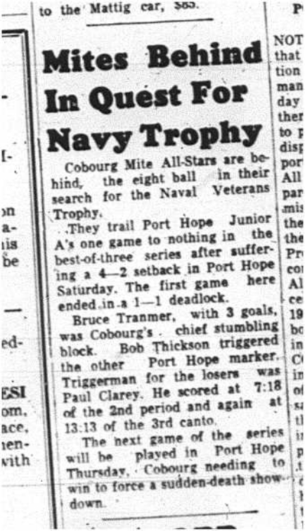 1964-04-08 Hockey -Cobourg Mite All-Stars -Port Hope Junior As