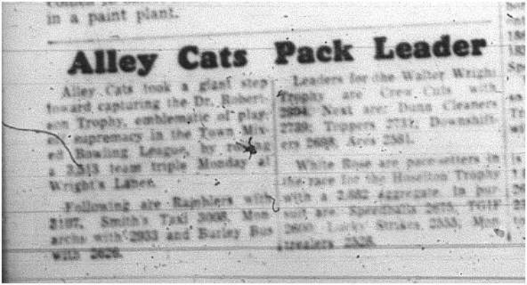1964-04-15 Bowling -Alley Cats -Town Mixed League