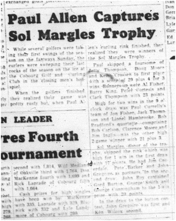 1964-04-15 Golf -Paul Allen -Cobourg Golf and Curling Club -Mens