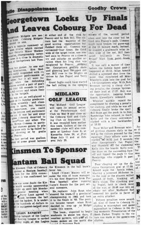 1964-04-15 Hockey -Georgetown Midgets Vs. Cobourg Midgets
