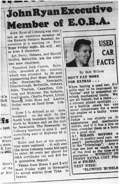 1964-04-22 Baseball - Mens - John Ryan - Executive member - E.O.B.A