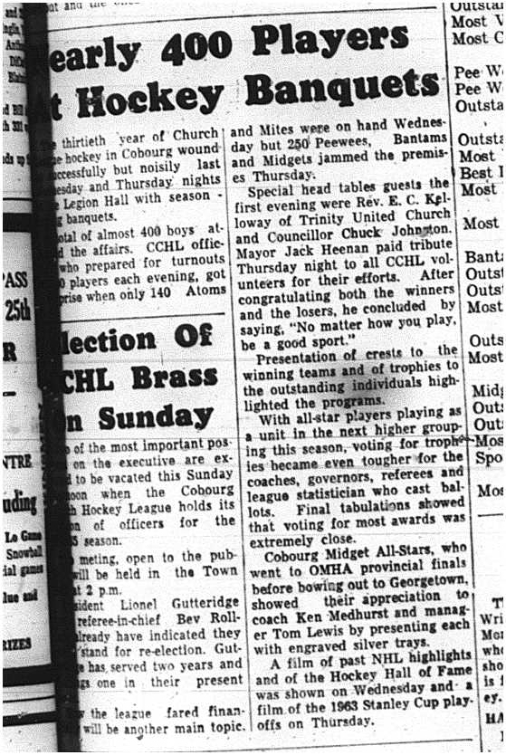 1964-04-22 Hockey - CCHL - Hockey Banquet - 13th year
