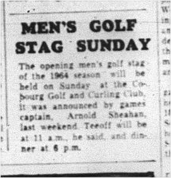 1964-04-29 Golf - Mens - Stag - Cobourg Golf and Curling Club