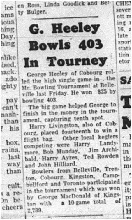 1964-05-06 Bowling - Mens - George Heeley - Mr. Bowling tournament