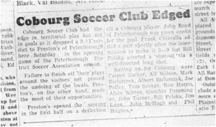 1964-05-06 Soccer - Boys - Cobourg Vs. Peterborough