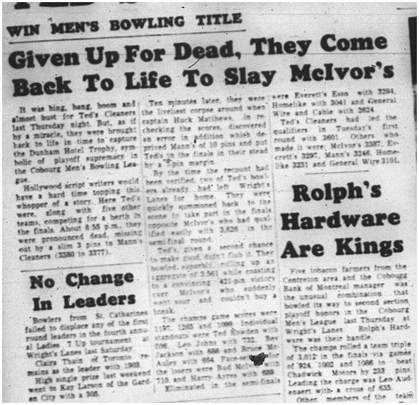 1964-05-13 Bowling - Mens - Dunham Hotel Trophy - Cleaners