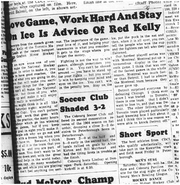 1964-05-13 Hockey - Red Kelly - Grafton Minor Hockey League