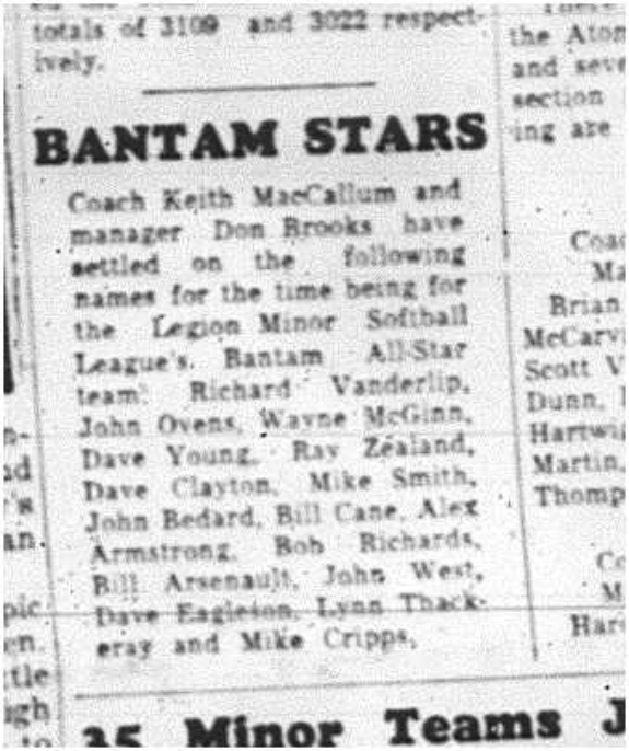 1964-05-13 Softball - Bantam All-Stars