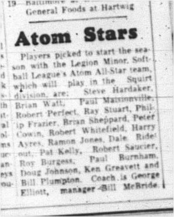 1964-05-13 Softball - Boys - Atom All-Stars