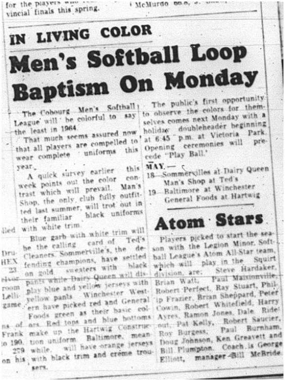 1964-05-13 Softball - Mens - Uniforms