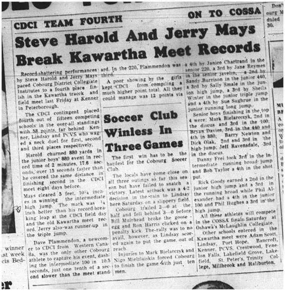 1964-05-20 School - Mixed - Track And Field - Steve Harold - Jerry Mays - Kawartha Meet