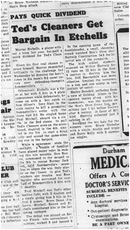 1964-05-27 Softball - Mens - Teds Cleaners