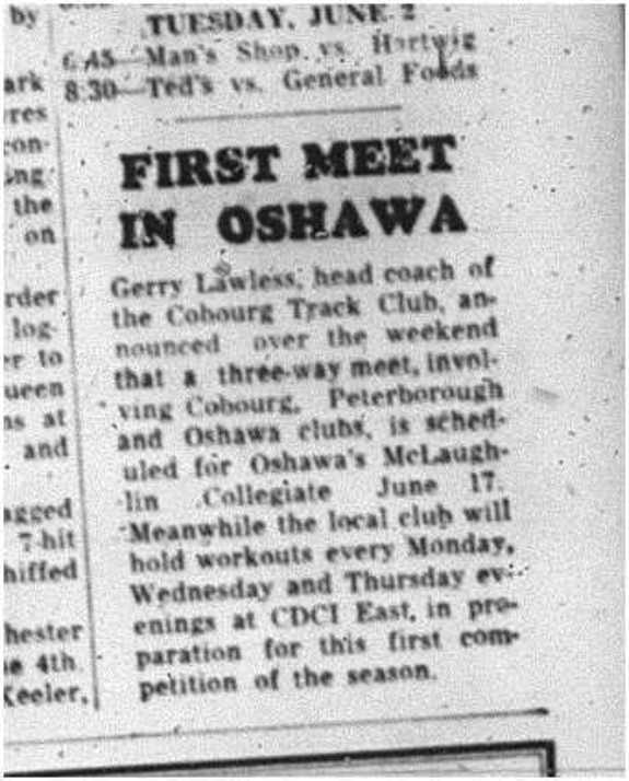 1964-05-27 Track And Field - Oshawa Meet - Cobourg Track Club